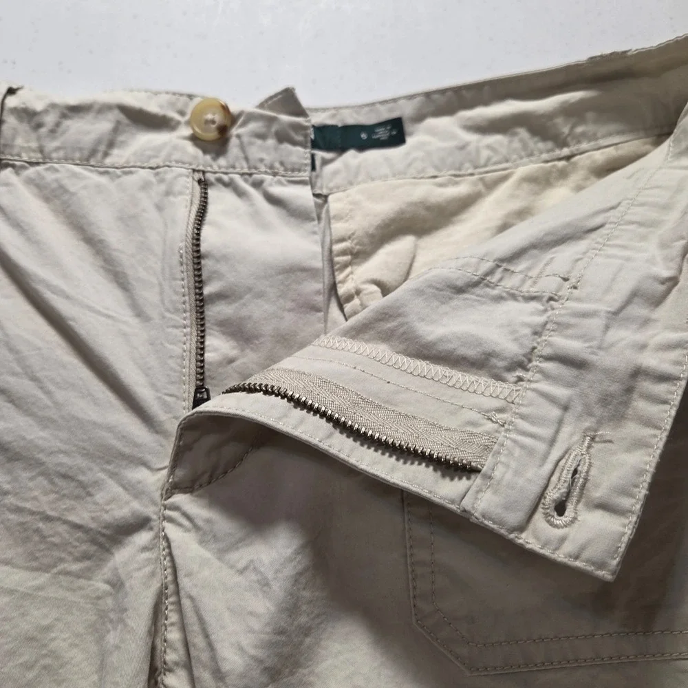 Lauren Ralph Lauren Khaki Denim Shorts Women's Size‎ 6 Flat Front Preppy Y2K